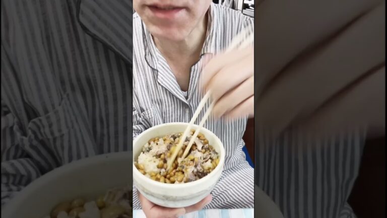 サバ缶納豆ごはん #あさごはん