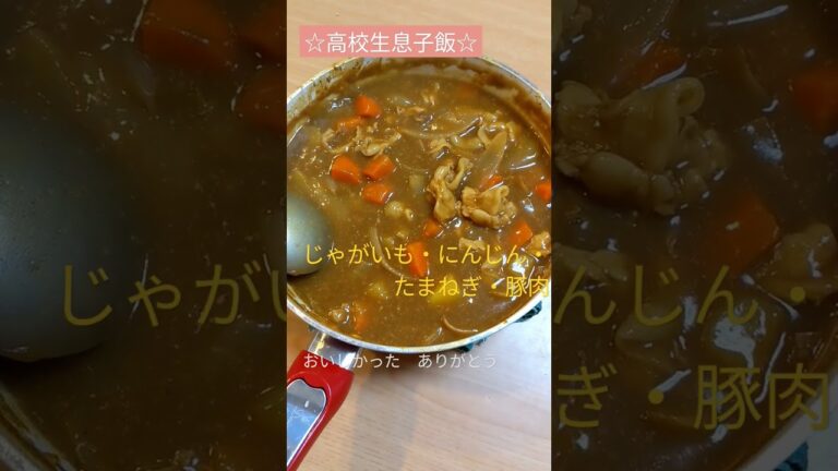 ☆高校生息子飯☆カレー　じゃがいも・にんじん・たまねぎ・豚肉　おいしかった　ありがとう