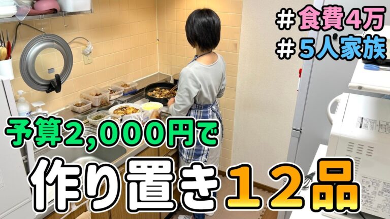 【食費の節約】節約主婦が予算２,０００円で「作り置きしまくった１日の様子」を紹介した結果　｜　節約生活/５人家族/食費見直し/貯金/節約レシピ