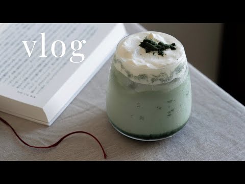 vlog 韓国カフェで飲んだよもぎラテ作り、友達とカフェでおしゃべり、植物のお世話