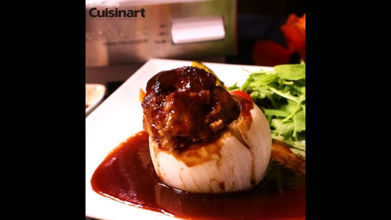 【おすすめレシピ！】玉ねぎで包み込む！びっくりハンバーグ（フードプロセッサー）