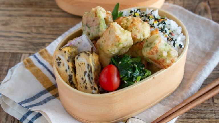 【節約弁当】これでマンネリ解消！想像以上に美味しい♡鶏むね肉とちくわの紅生姜磯辺揚げ弁当bento#1029