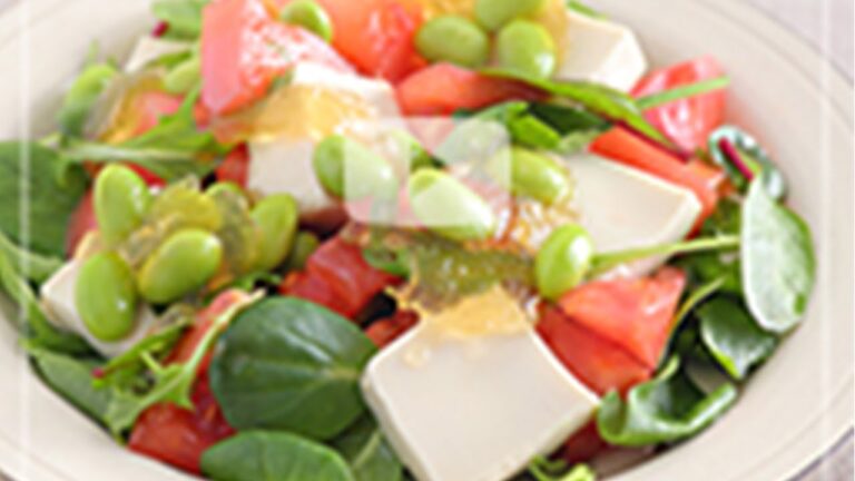 お豆腐と枝豆のサラダ～ジュレドレッシングがけ～