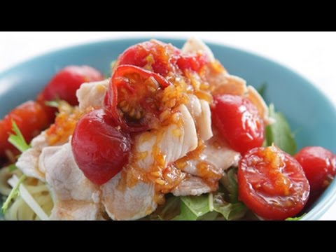 豚しゃぶとトマトだれの冷やし中華