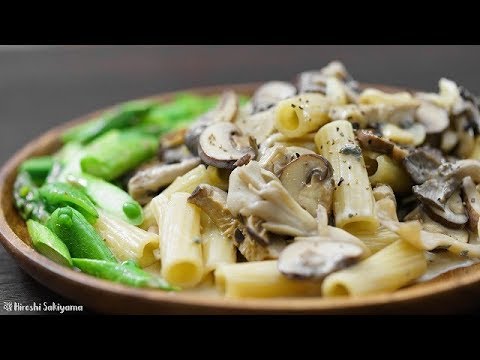 【パスタ】クワトロフンギとゴルゴンゾーラのリガトーニ