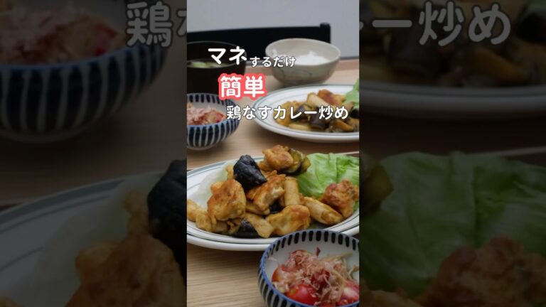 27歳ふたり暮らし夜ご飯| ご飯のすすむ鶏ナスカレー炒め　#料理 #自炊 #簡単レシピ #献立