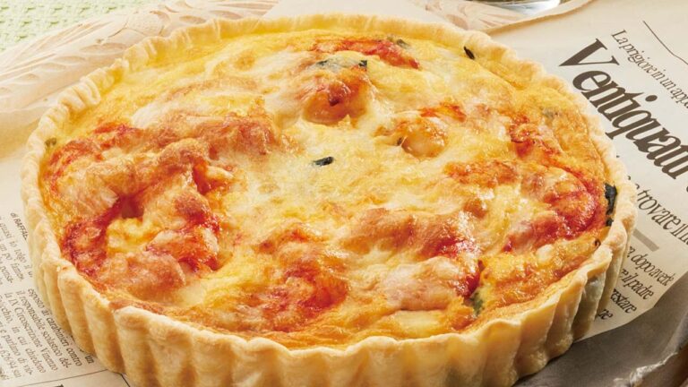 ほうれん草とえびのキッシュ