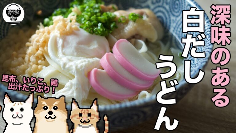 【料理】出汁パックで簡単！鶏だしで深味満点かけうどん【レシピ】【超簡単！】