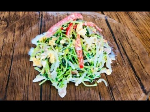 【ケトジェニックダイエット】ツナ卵と豆苗のマヨ和え