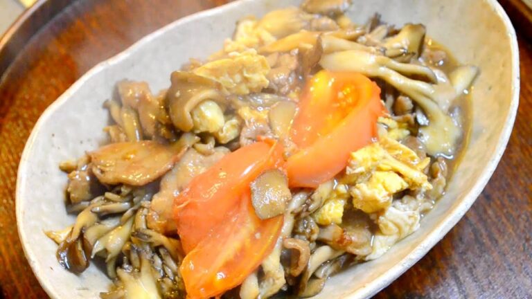 豚肉料理：舞茸と豚肉のオイスター炒めの作り方　　How to make stir-fried pork and Maitake with oyster sauce