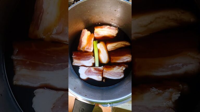 豚の角煮 (豚ブロック、水、醤油、酒、砂糖、醤油、長ネギを圧力鍋に入れて15分)