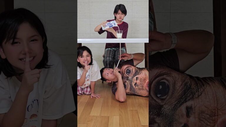 牛乳ドッキリ🥛🐮milk prank🐄#ひまわり笑劇場 #himawariちゃんねる #ひまわりチャンネル #まーちゃんおーちゃん #shorts