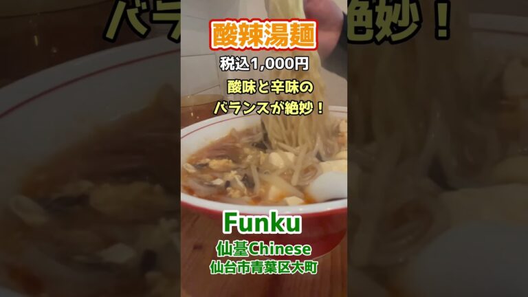 【仙台の酸辣湯麺】寒い日は熱々の美味しいスープ最高。辛味で体ポカポカ♪