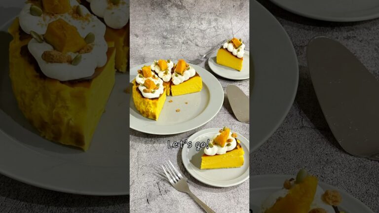 【かぼちゃのバスクチーズケーキ】#shorts #かぼちゃバスクチーズケーキ  #かぼちゃスイーツ #グルテンフリースイーツ #お菓子 #お菓子作り #おうちカフェ #おやつ #おやつタイム