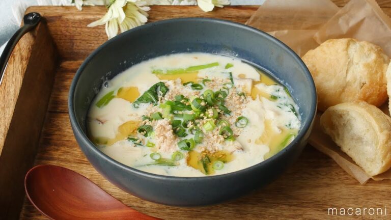 【365日のパンとスープ】明太子とエリンギの豆乳中華風スープ