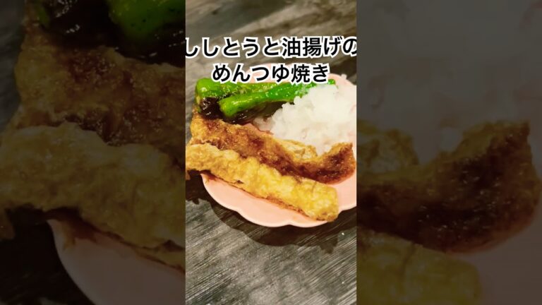 小鉢シリーズ🍺【ししとうと油揚げの麺つゆ焼き】大根おろしでさっぱり！#おつまみ#ししとう#油揚げ#大根おろし#キャンプ#酒#ASMR#小鉢