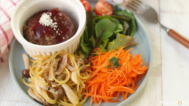 全部レンジでおうちカフェ風！ 混ぜて簡単 カップ ハンバーグ プレート のレシピ 作り方