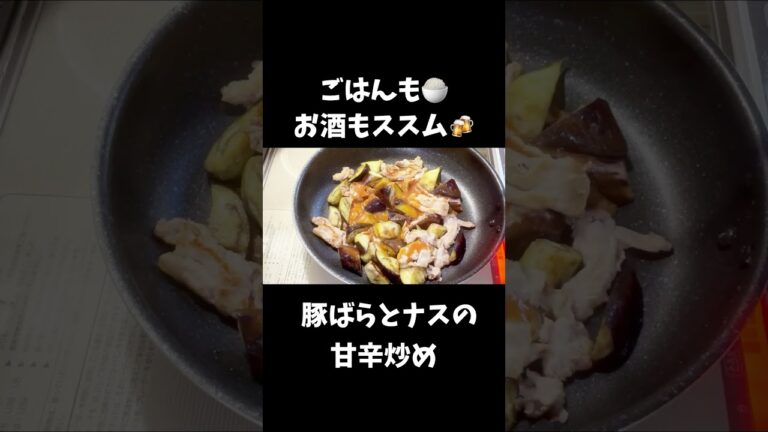 【30秒cooking】ナスと豚ばらの甘辛味噌炒め