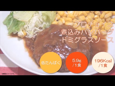 プロチョイス　煮込みハンバーグ　ドミグラスソース　特食動画（腎臓病食）