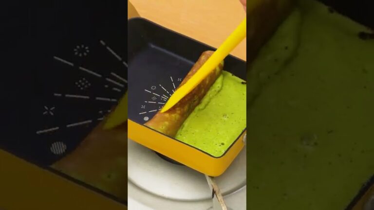 【卵焼き器で】抹茶バームクーヘンの作り方 #Shorts