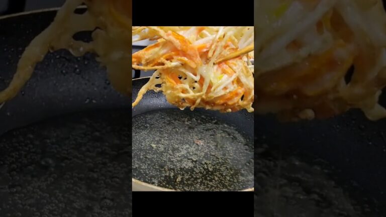 【ズボラ飯】"ニンジンもやし"かき揚げ もやし大量消費 #food #飯テロ #shorts