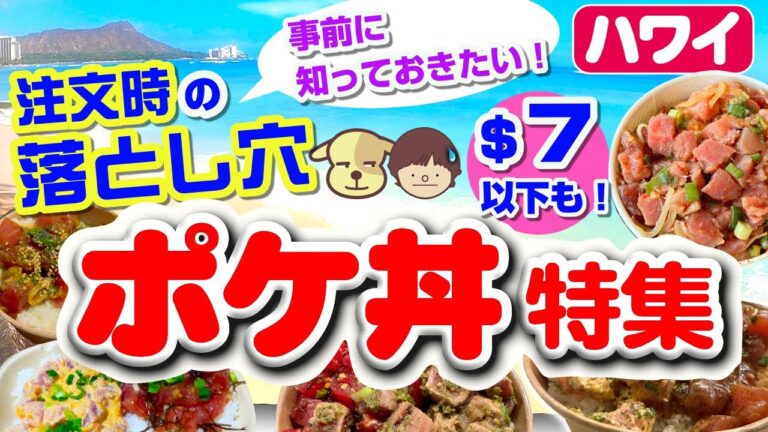 ハワイのポケ丼（ポキ丼）特集／安い・美味しいポケ丼４店舗６品／注文時の失敗や何と「７ドル以下」のポキ丼も発見！／同じお店で値段が倍以上も違う「安いポケ」と「高いポケ」の違い／ワイキキの人気店など