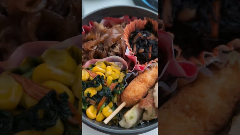 今日の男子高校生保温お弁当！牛しぐれ煮、ひじき煮、ちくわ磯辺揚げ、チーズ串、ほうれん草コーン人参バター炒め