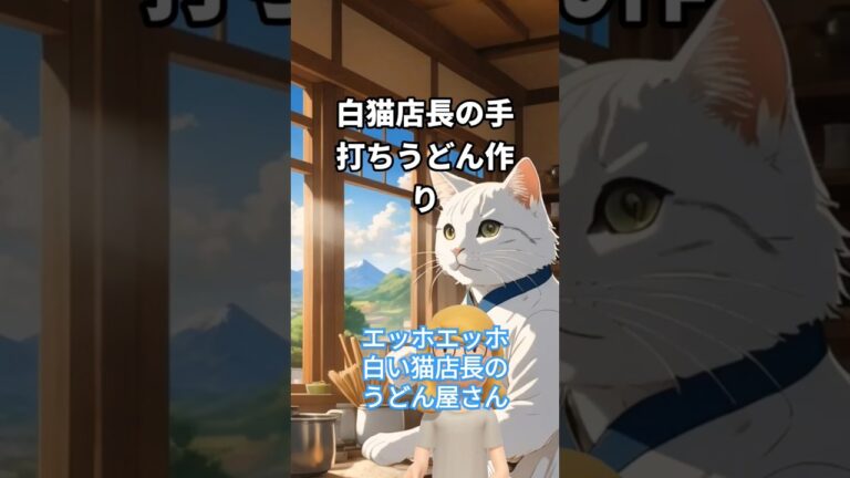 エッホエッホ白猫店長のうどん屋さん　#shorts