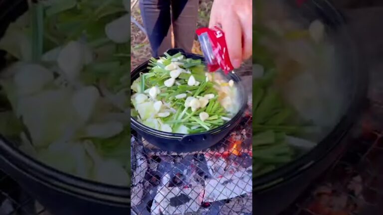 キャンプに絶対おすすめ！「にんにく塩もつ鍋」#キャンプ #鍋 #shorts