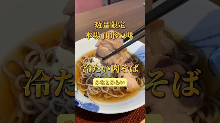 みなとみらいで山形そば‼️名物の冷たい肉そば😊 #横浜グルメ #みなとみらい #馬車道 #山形そば