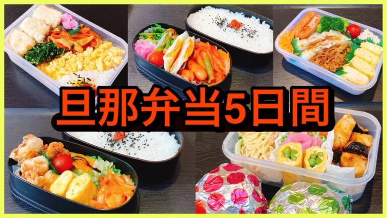 【1週間のお弁当作り】今週の旦那弁当5日間！！【のっけ弁当、2段弁当、おにぎり弁当】