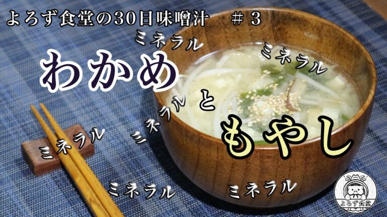 よろず食堂の30日味噌汁　＃3「わかめもやし味噌汁」