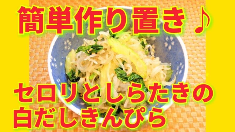 ★レシピ動画★簡単作り置き♪セロリとしらたきの白だしきんぴら★【hirokoh(ひろこぉ)のおだいどこ】