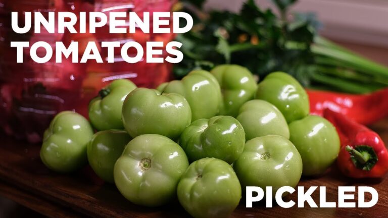 Pickled green tomatoes | How to make homemade CRISPY unripened tomatoes pickles