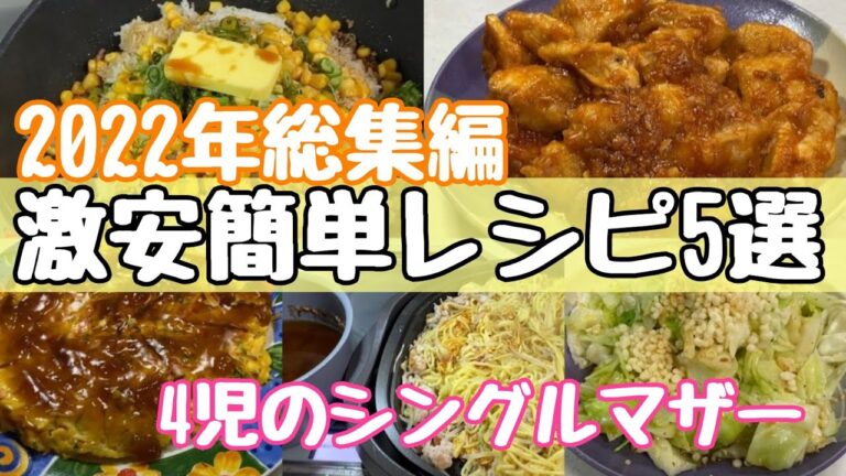 【2022年総集編】物価高騰の中助けられた簡単！激安レシピ！作って良かった晩ごはん5品の紹介【4児のシンママ】