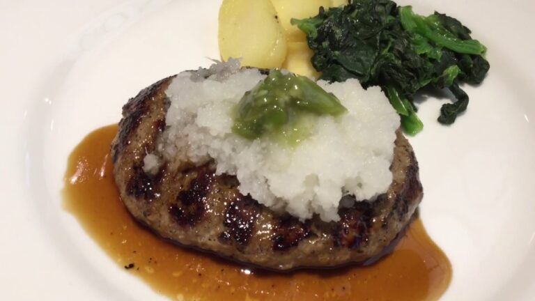 刻みわさびのおろしハンバーグ～黒にんにくと黒たまねぎのソース  デニーズ白河店にて