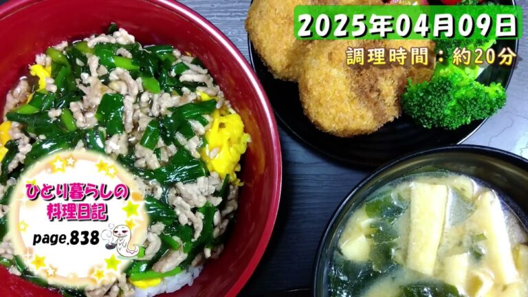 【page838】2025年04月09日【卵とニラひき肉のあんかけ丼】でいただきます。
