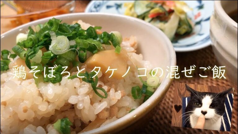 鶏そぼろとタケノコの混ぜごはん