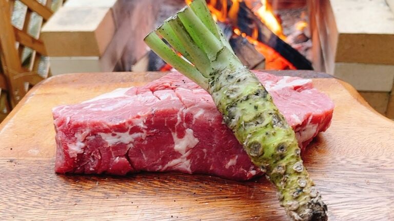 幸せになりたい？ならデカい肉を焚き火で焼いて生わさびで食えばいい