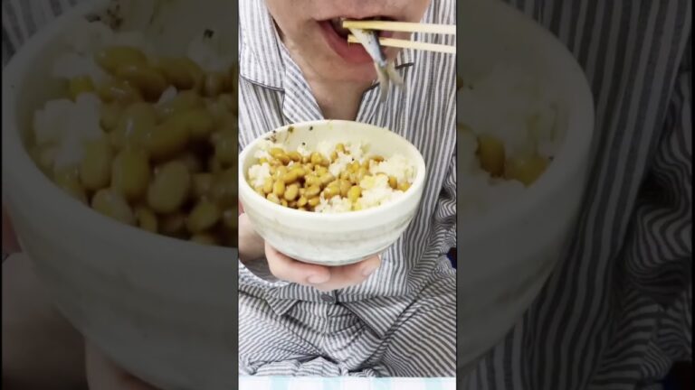 #あさごはん カルシウムバッチリめざし納豆で朝ごはん