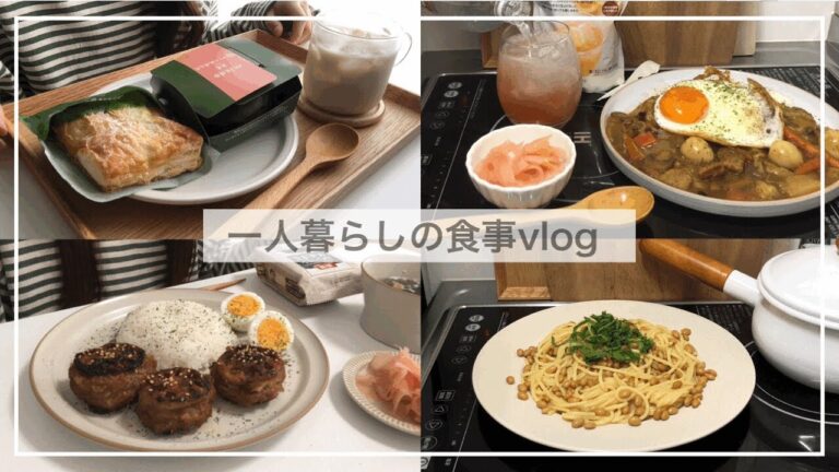 一人暮らしの食事vlog🍩/ミスドの新作を食べてれんこんのはさみ焼きをつくる/八宝菜、納豆大葉パスタ