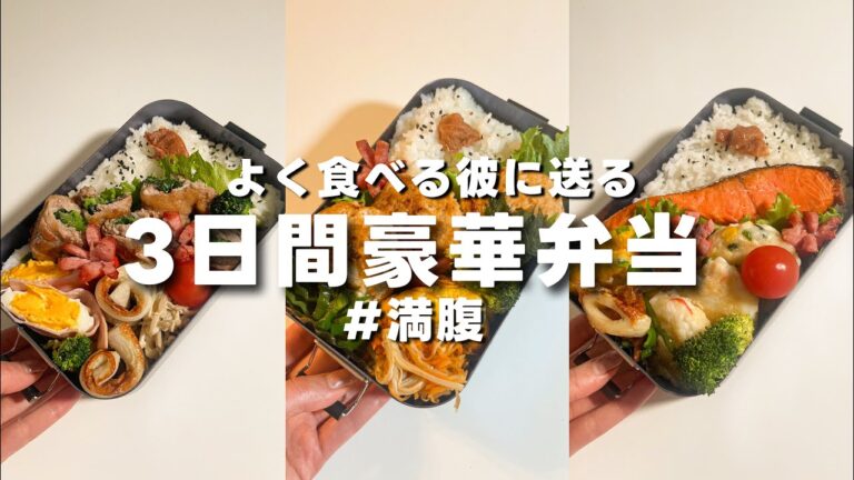 【満腹】3日間豪華弁当⌇作り置きなし⌇よく食べる彼へ⌇お買い物リスト付⌇全レシピ概要欄記載⌇同棲⌇28歳会社員