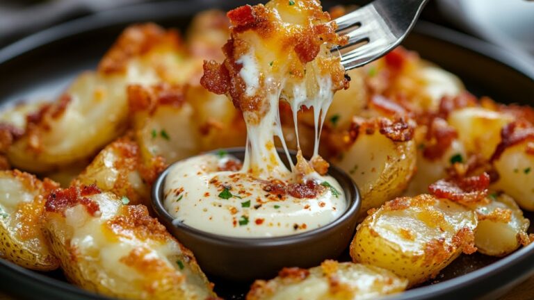 Cheesy Bacon Potatoes in the Air Fryer — Irresistibly Crispy!