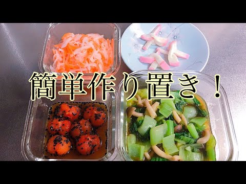 【料理動画】簡単作り置き#５  お弁当前日の作り置き4品！