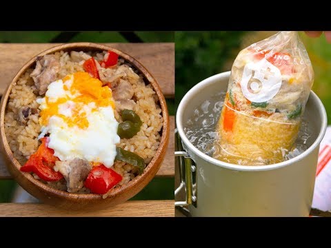 ビニール袋1枚でガパオライスを作る [炊飯袋][ソロキャンプ料理]