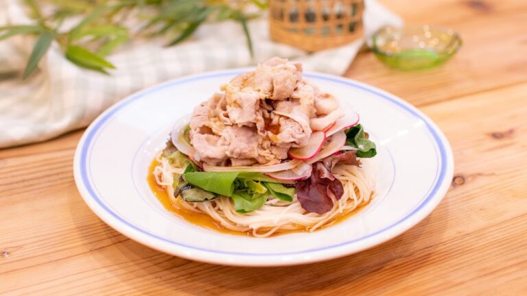 豚しゃぶとベビーリーフのつるつるサラダ素麺