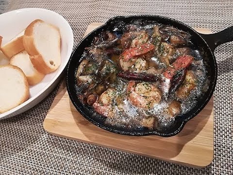 千巻陽介 20190514 【料理】怒りのアヒージョ（3種のきのことエビ） 千巻陽介   kukuluLIVE
