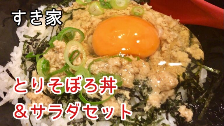 とりそぼろ丼＋サラダセット【ひと息くん#118】すき家