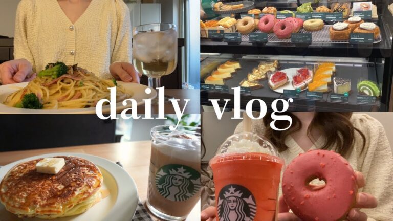 【vlog】社会人の日常3days🎀スタバ新作🍓｜はちみつバターの手作りパン🍯｜宇治抹茶で贅沢ベーグル作り🍵｜おうちご飯🍽️｜おうちカフェ☕️