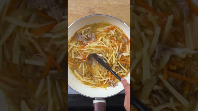 春野菜とあさりの春雨炒め